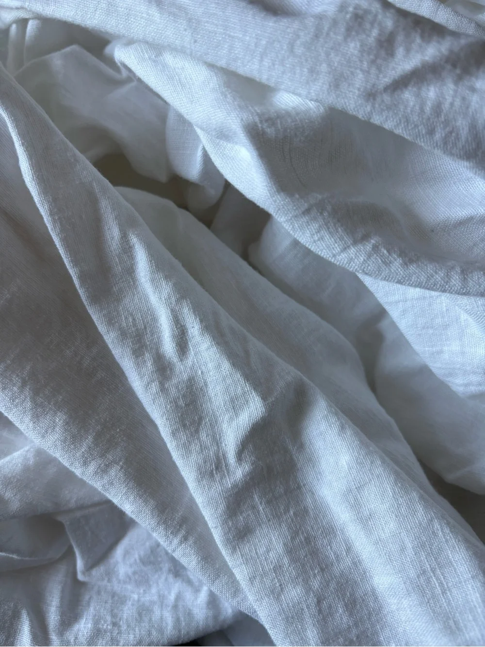 REDUCED FOR FAST SALE! BeaLinen White Linen Bedskirt with 22” drop Natural Linen